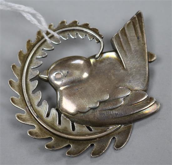 A 1960s Georg Jensen sterling silver brooch, design no. 309, 5cm.